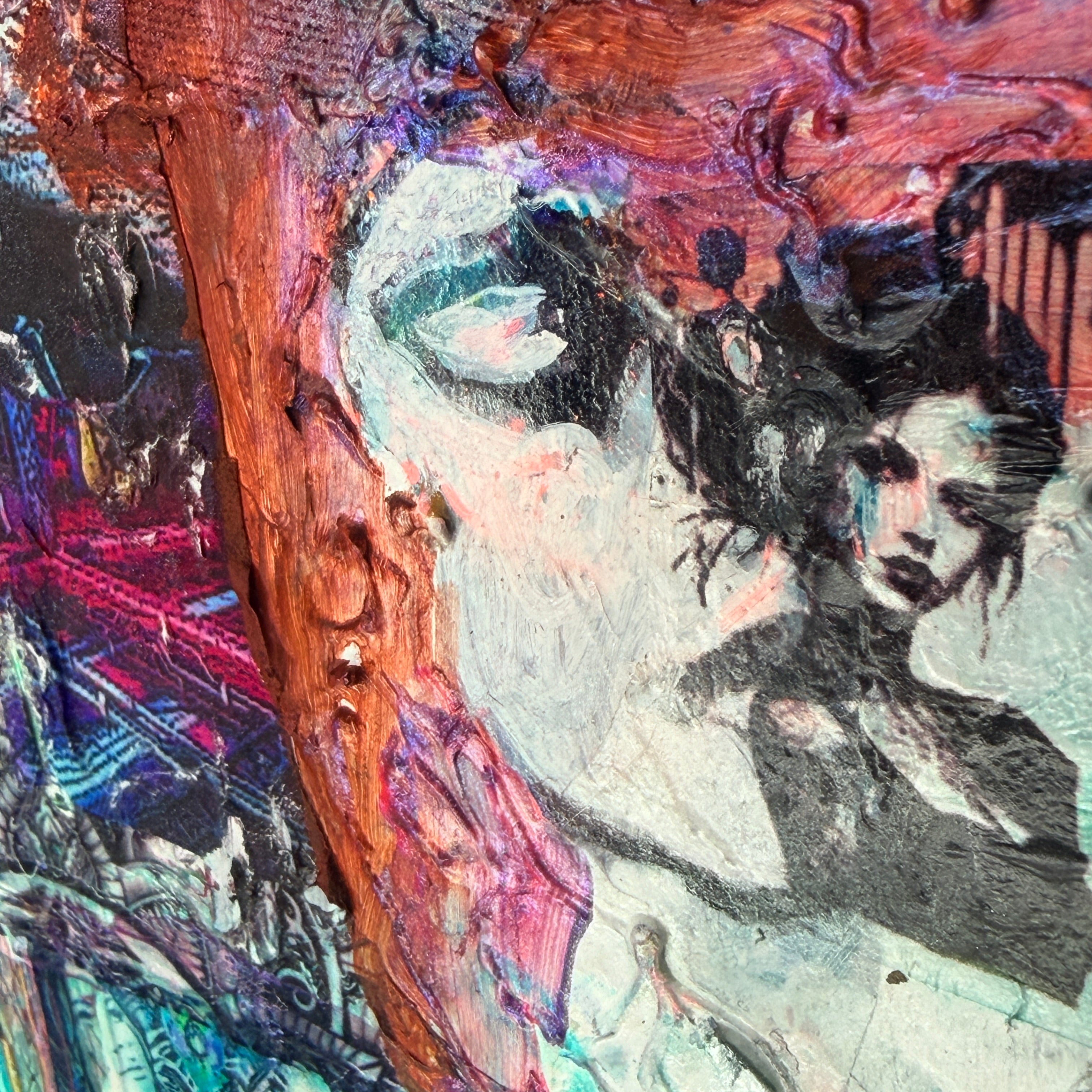 The Whisper Original Painting 6x6 Mixed Media Hand Embellished Print