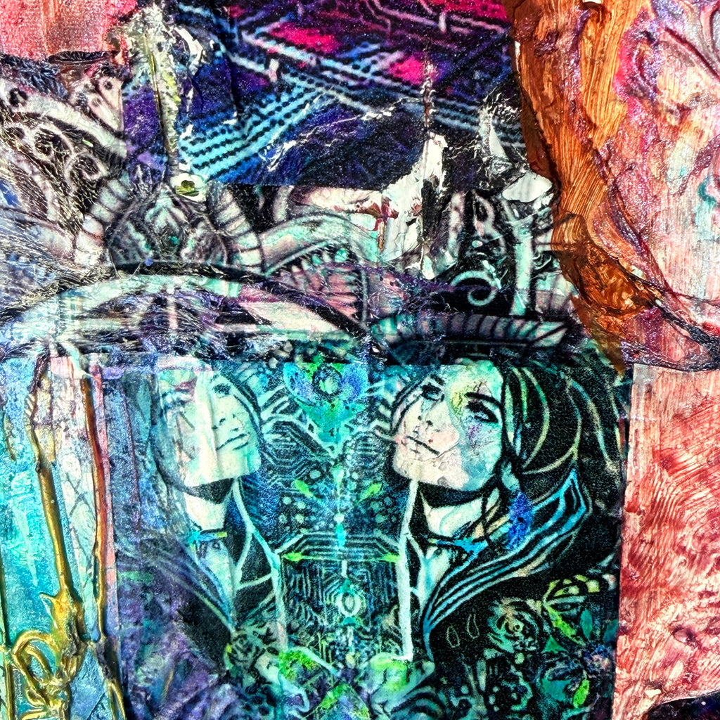 The Whisper Original Painting 6x6 Mixed Media Hand Embellished Print