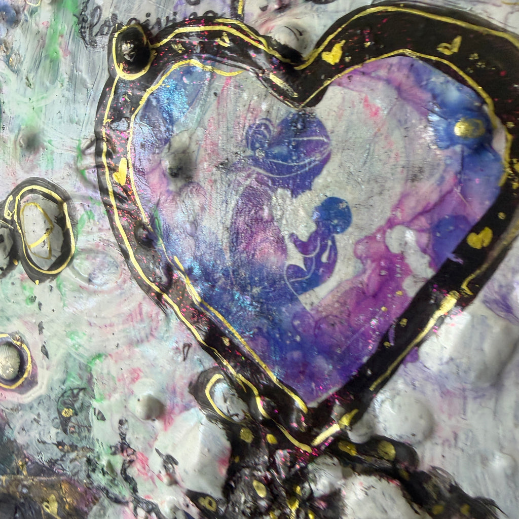 Original Mothers LOVE SERIES– 10x10 Wooden Mixed Media Artwork