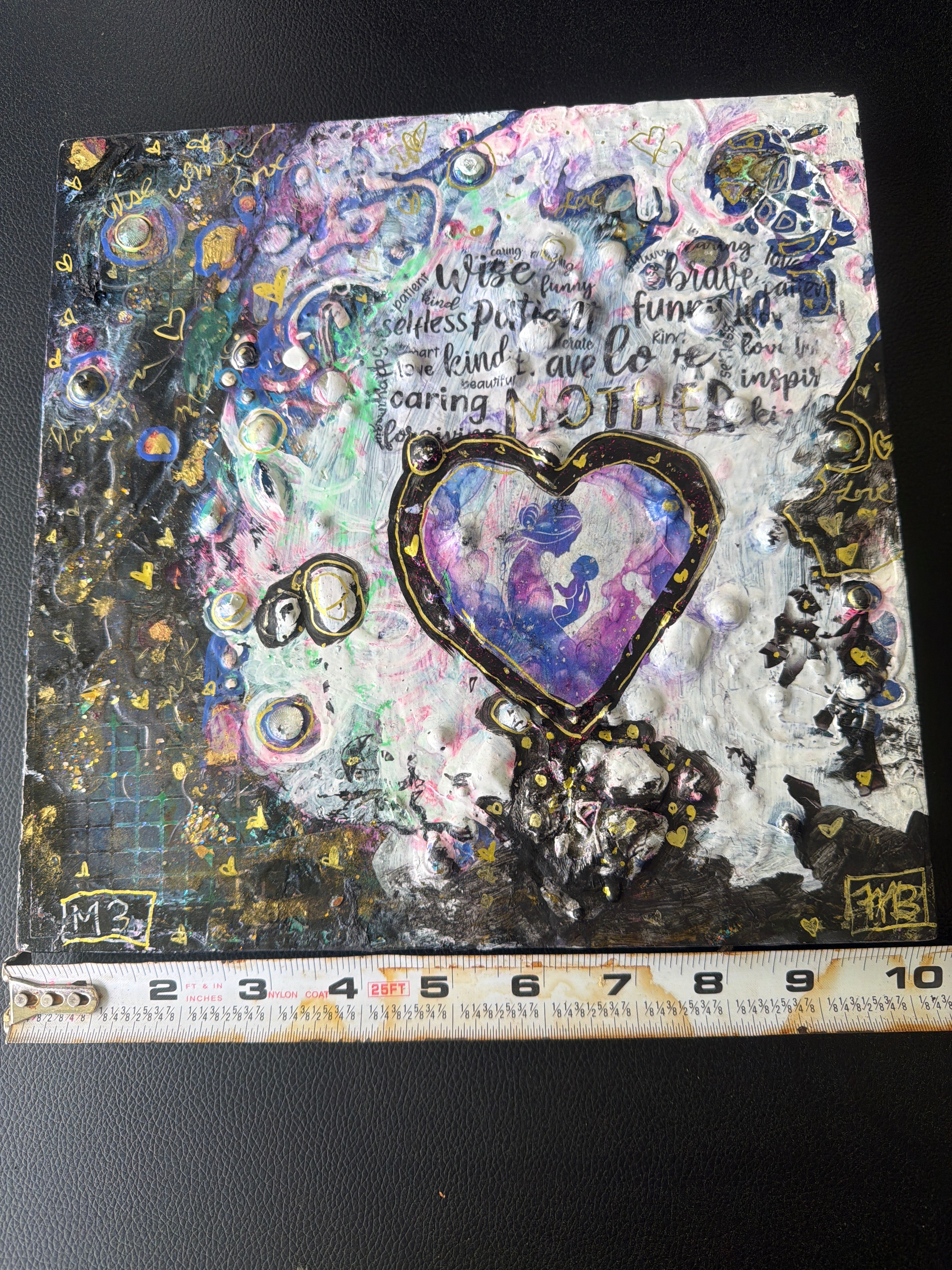 Original Mothers LOVE SERIES– 10x10 Wooden Mixed Media Artwork
