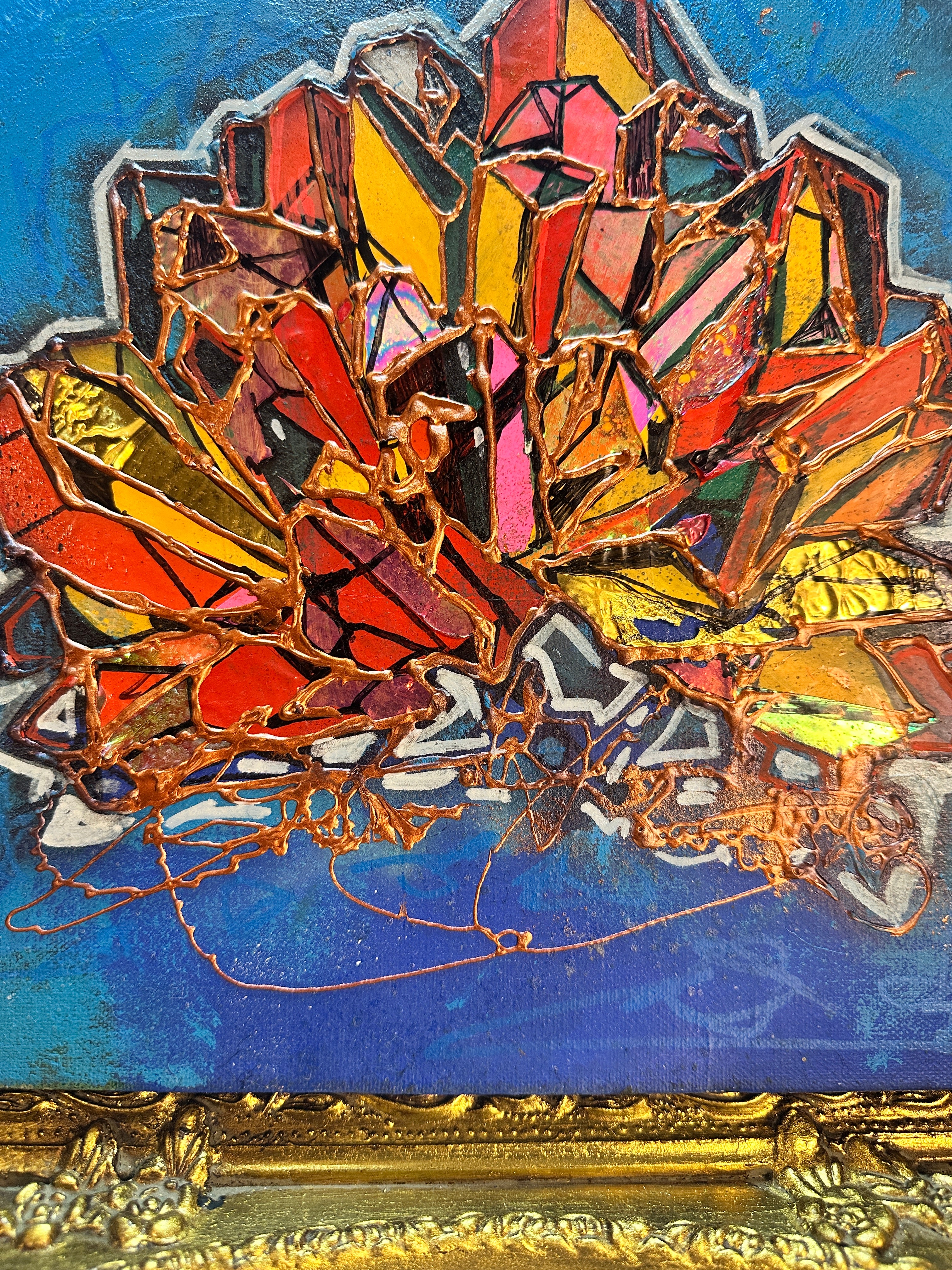 Crystal Bloom – 12x12 Original Mixed Media Canvas