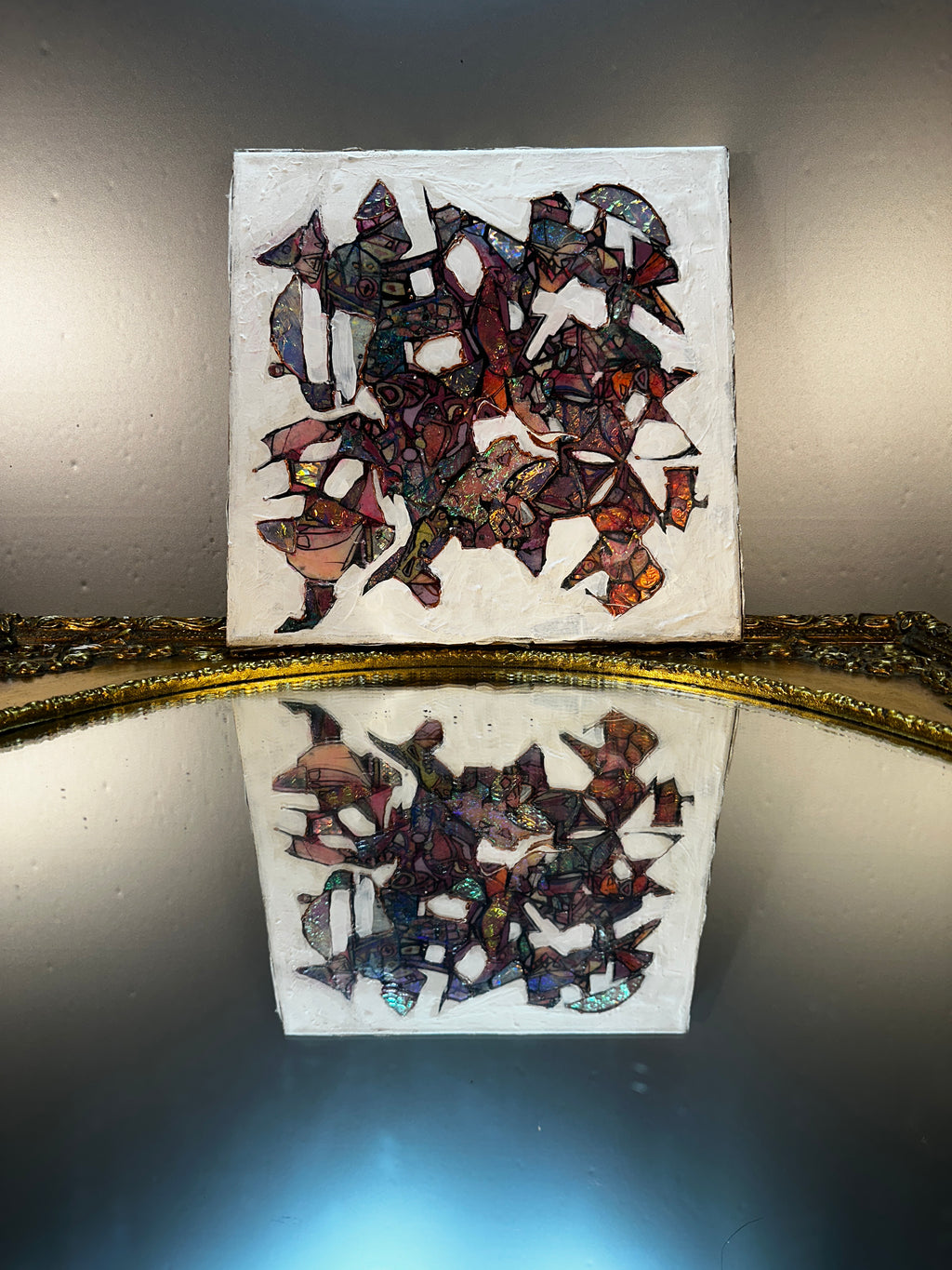 Abstract Crystal Cluster – 12x12 Original Mixed Media