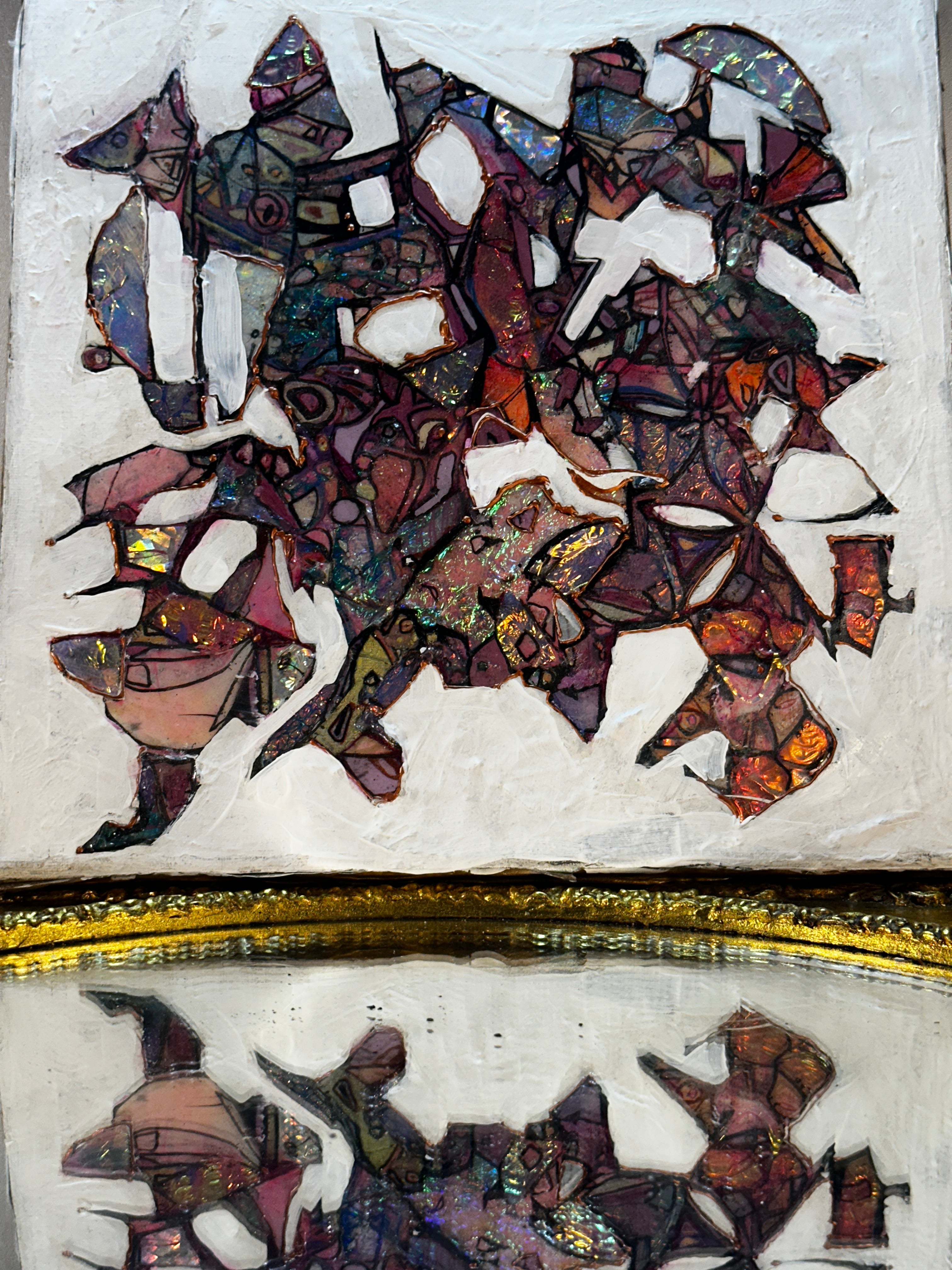 Abstract Crystal Cluster – 12x12 Original Mixed Media