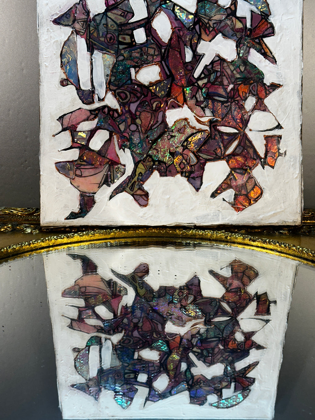 Abstract Crystal Cluster – 12x12 Original Mixed Media