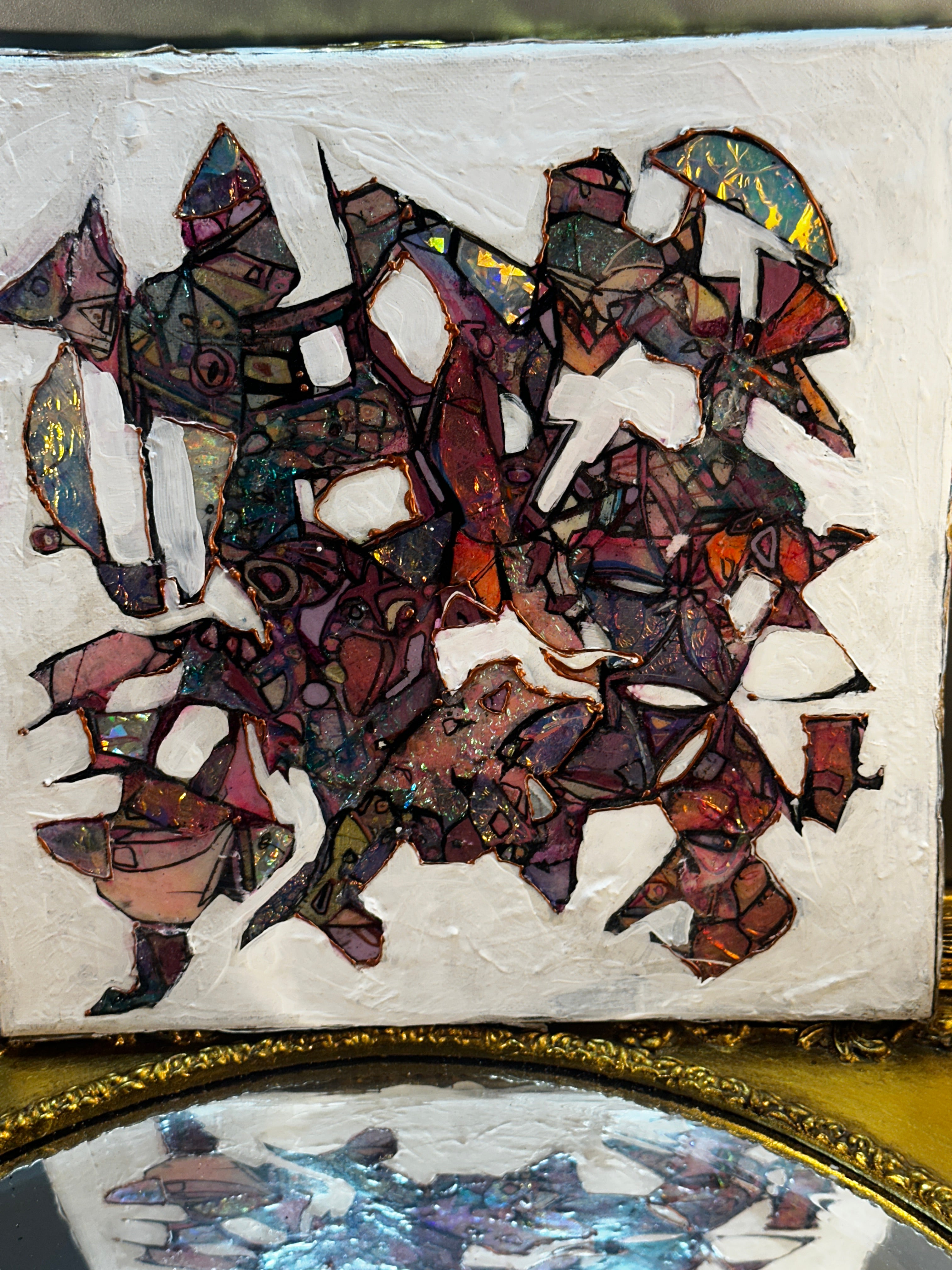 Abstract Crystal Cluster – 12x12 Original Mixed Media