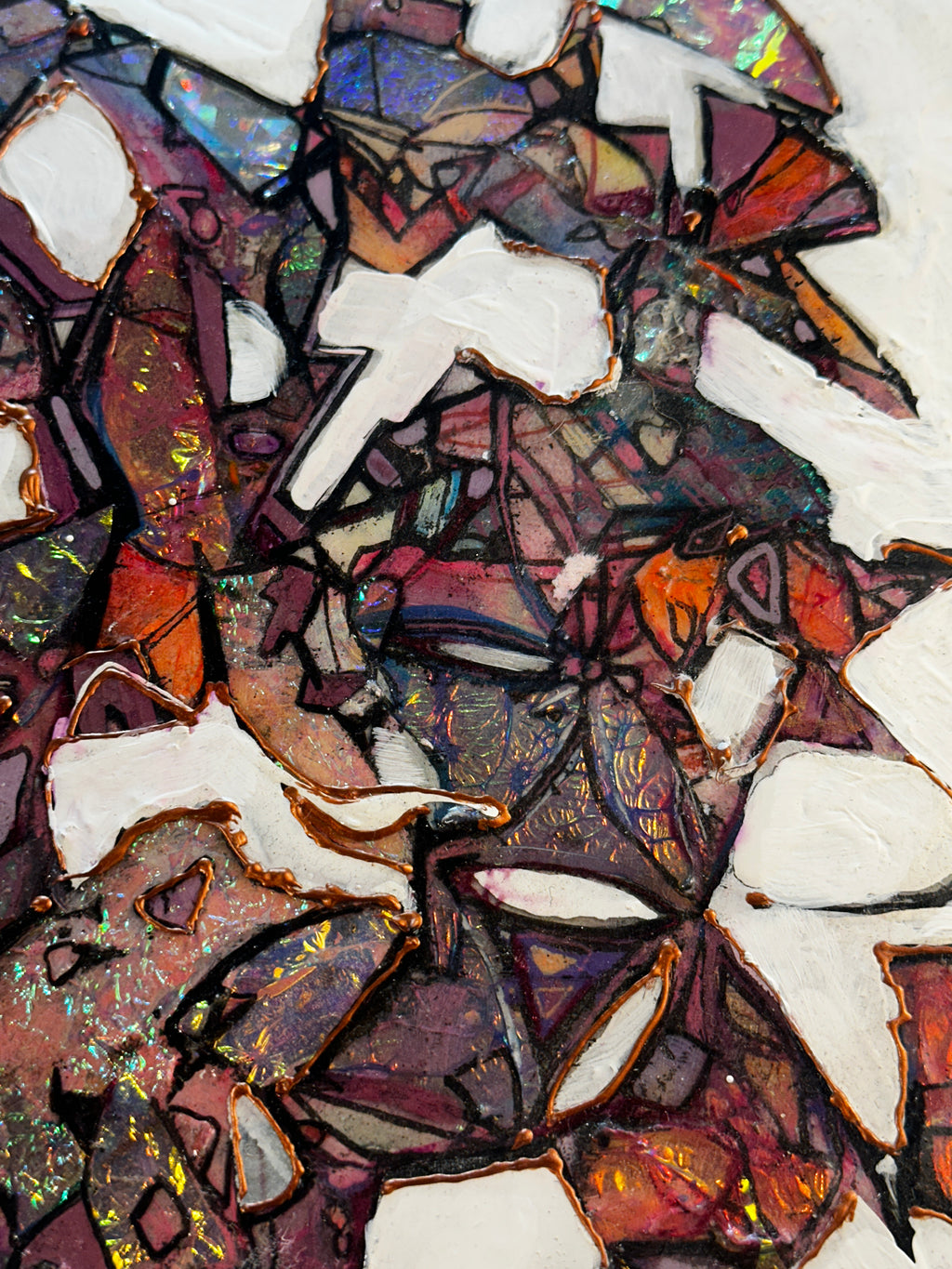 Abstract Crystal Cluster – 12x12 Original Mixed Media