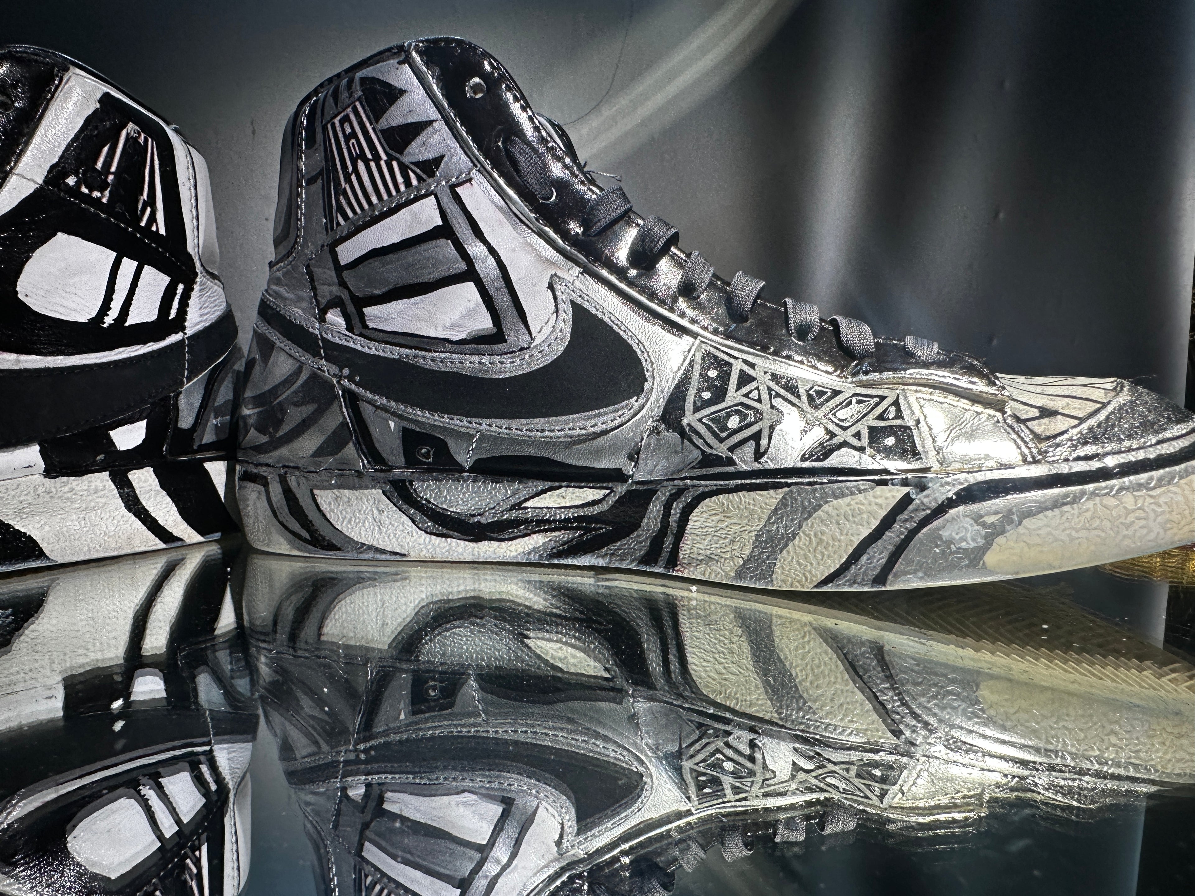 Custom Reflective Geometry Nike Blazer – US 7 – Hand-Altered by M3