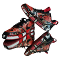 Custom Red Black and Gold Graffiti Nike- us 7Y