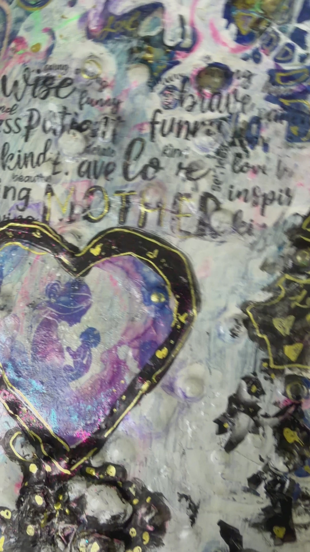 Original Mothers LOVE SERIES– 10x10 Wooden Mixed Media Artwork